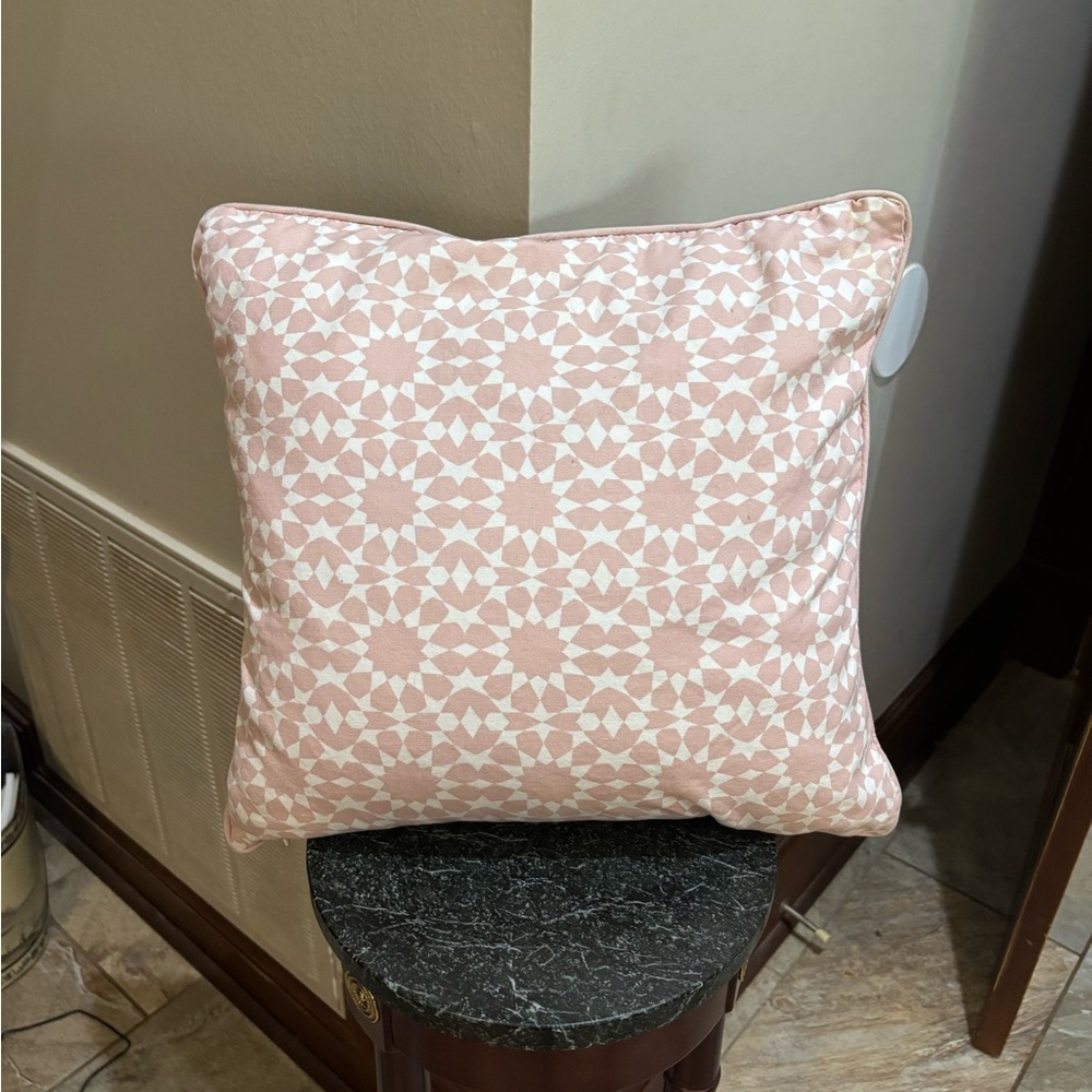 Set Of Three Decorative Pillows. Brown And Pink Rose Appliqué - Picture 3 of 12